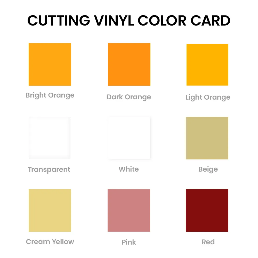 cutting vinyl color card